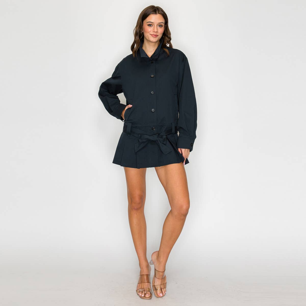 The Harper Pleated Trench Jacket