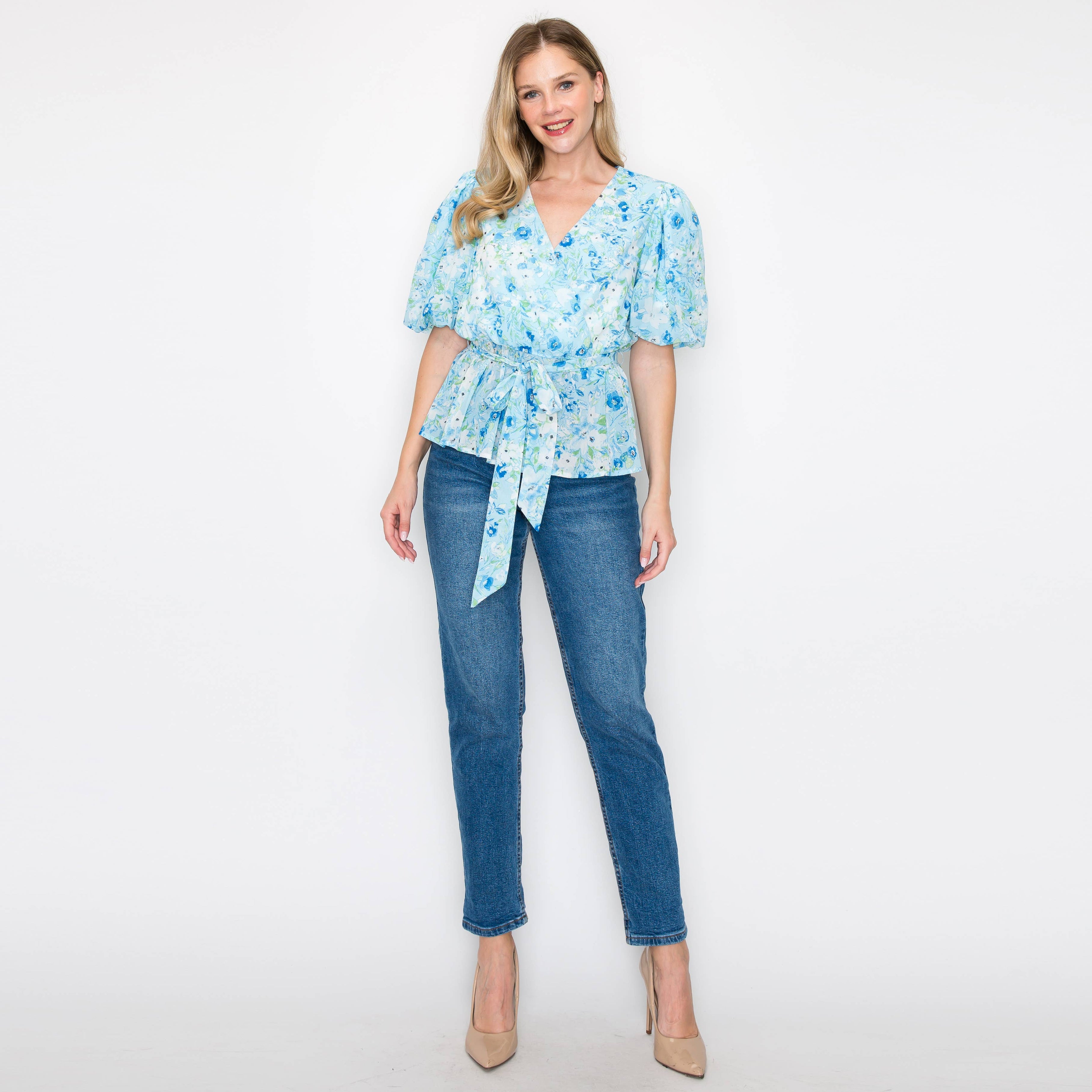 Print peplum top