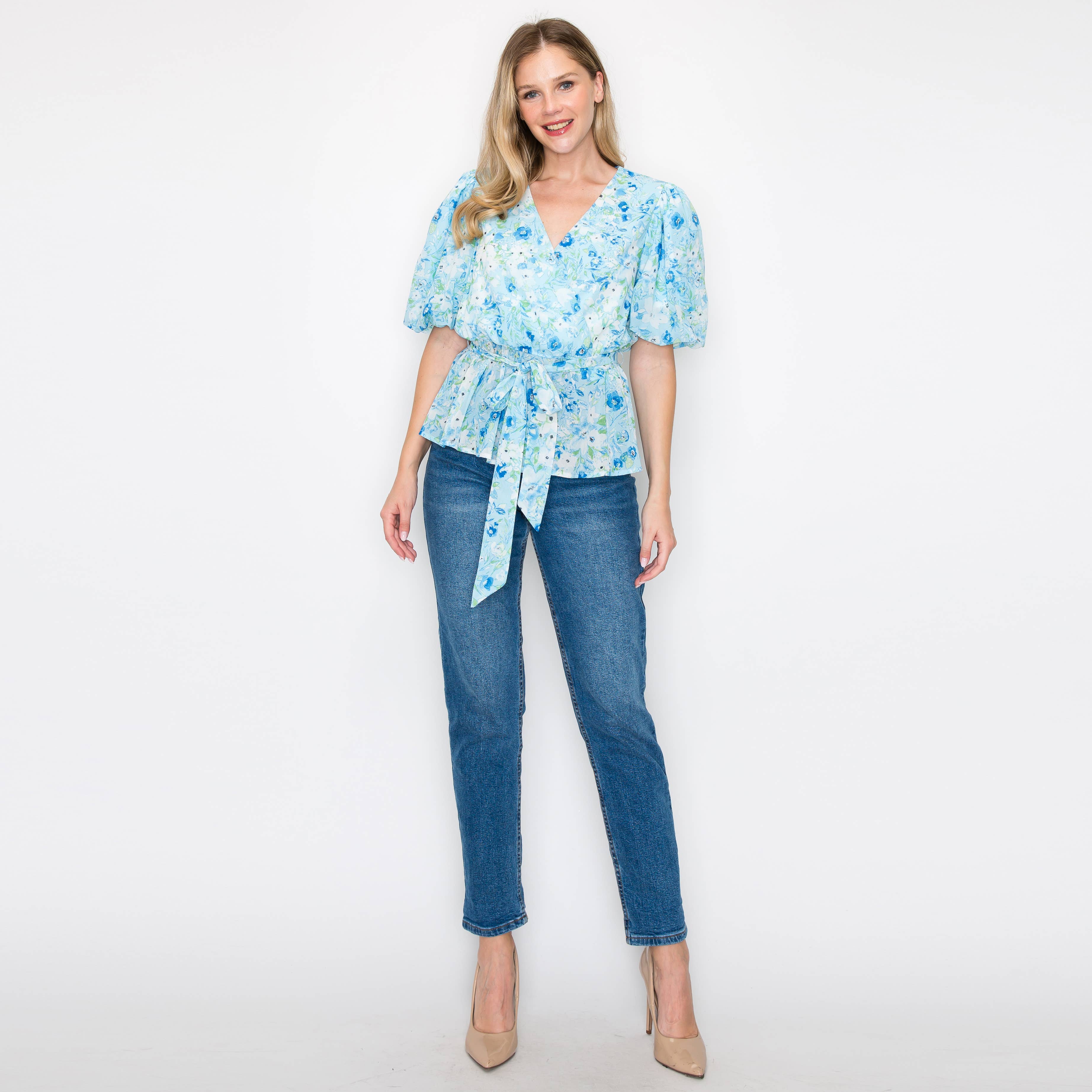Print peplum top