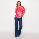 Perfect pink & red print blouse