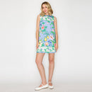 Summer Romantic Garden with Shell Blue Mini Dress