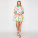 Garden Flower Print Mini Dress