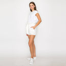 Shopper Bag Shorts with Sash Belt - WHITE