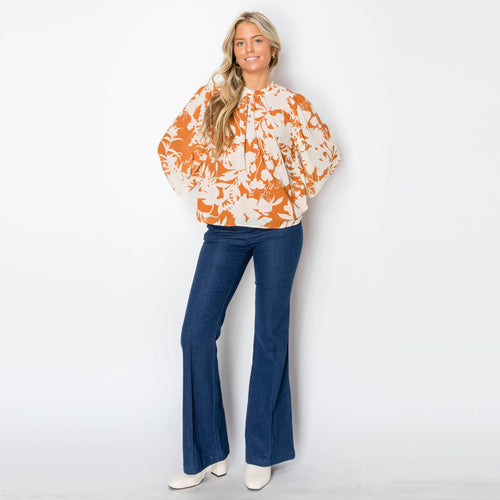 Golden Mustard Floral Blouse
