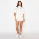 Dandelion Embroidery Shirts with Ruffle Detail