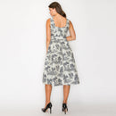 Toile Jacquard pattern midi dress