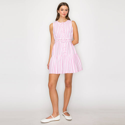 Dreamy Pink Stripe Mini Dress