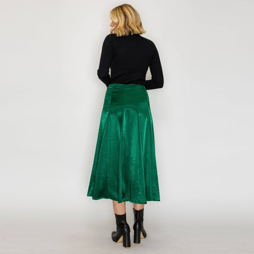 ESSENTIAL Satin Skirt for Every Girl - Dark Green