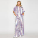 Ruffle Ruffle Stripe Top - Blue & Red stripe