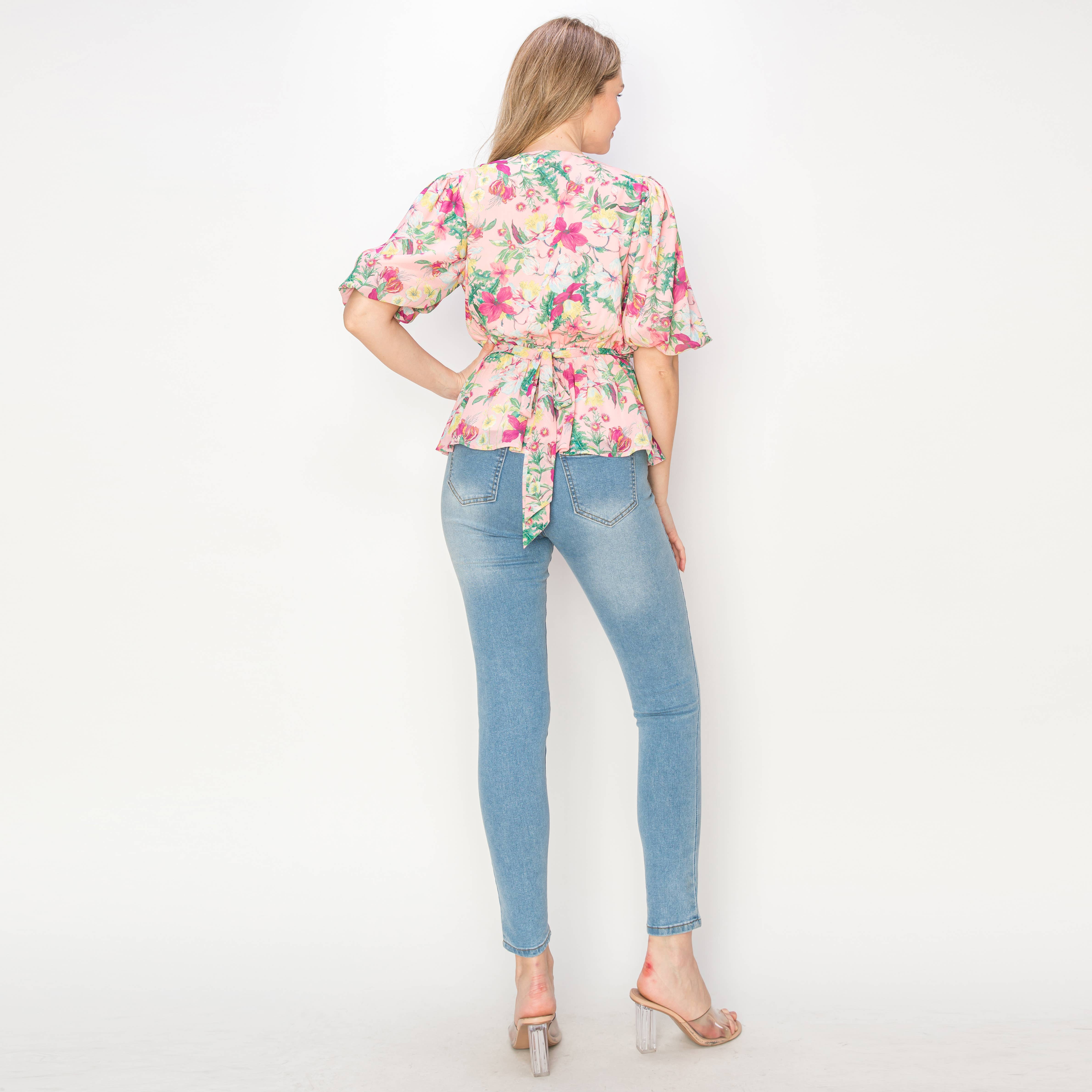 Print peplum top