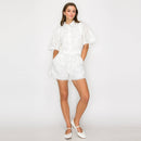 Pure White Cotton Shorts