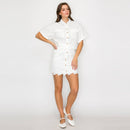 Lovely White Daisy Mini Skirt