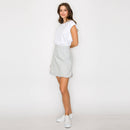 Soft Blue Stripe w/ Embroidery Mini Skirt w/ Ruffle- LWK1190