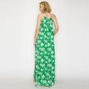 Hot Summer Green Palm Tree Halter Maxi Dress