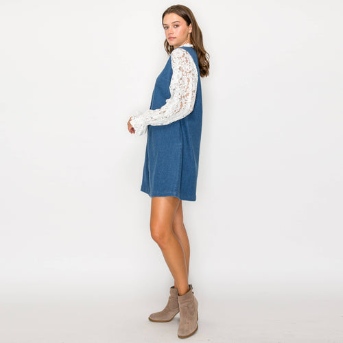 Scallop lover denim mini dress