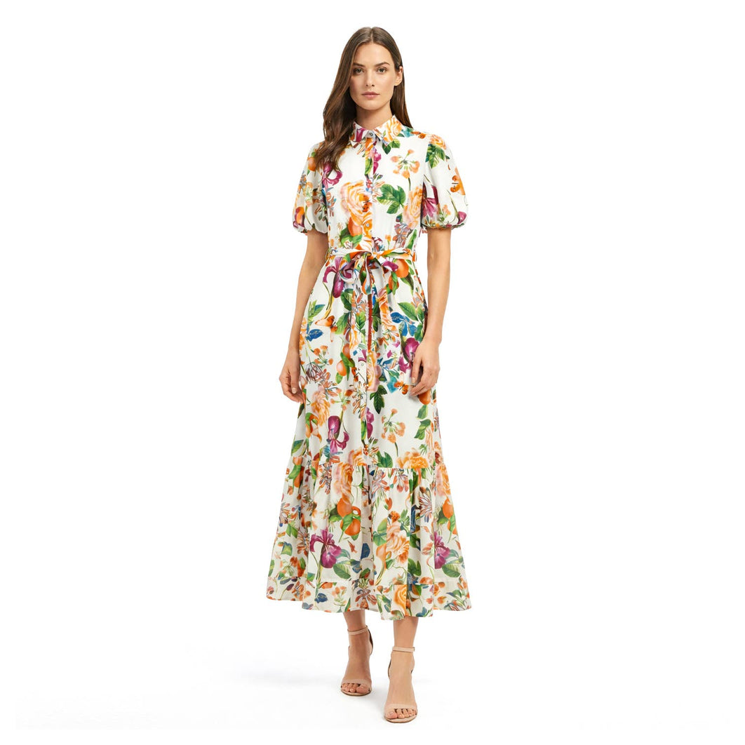 TANGERINE BLOOM Long Shirts Dress