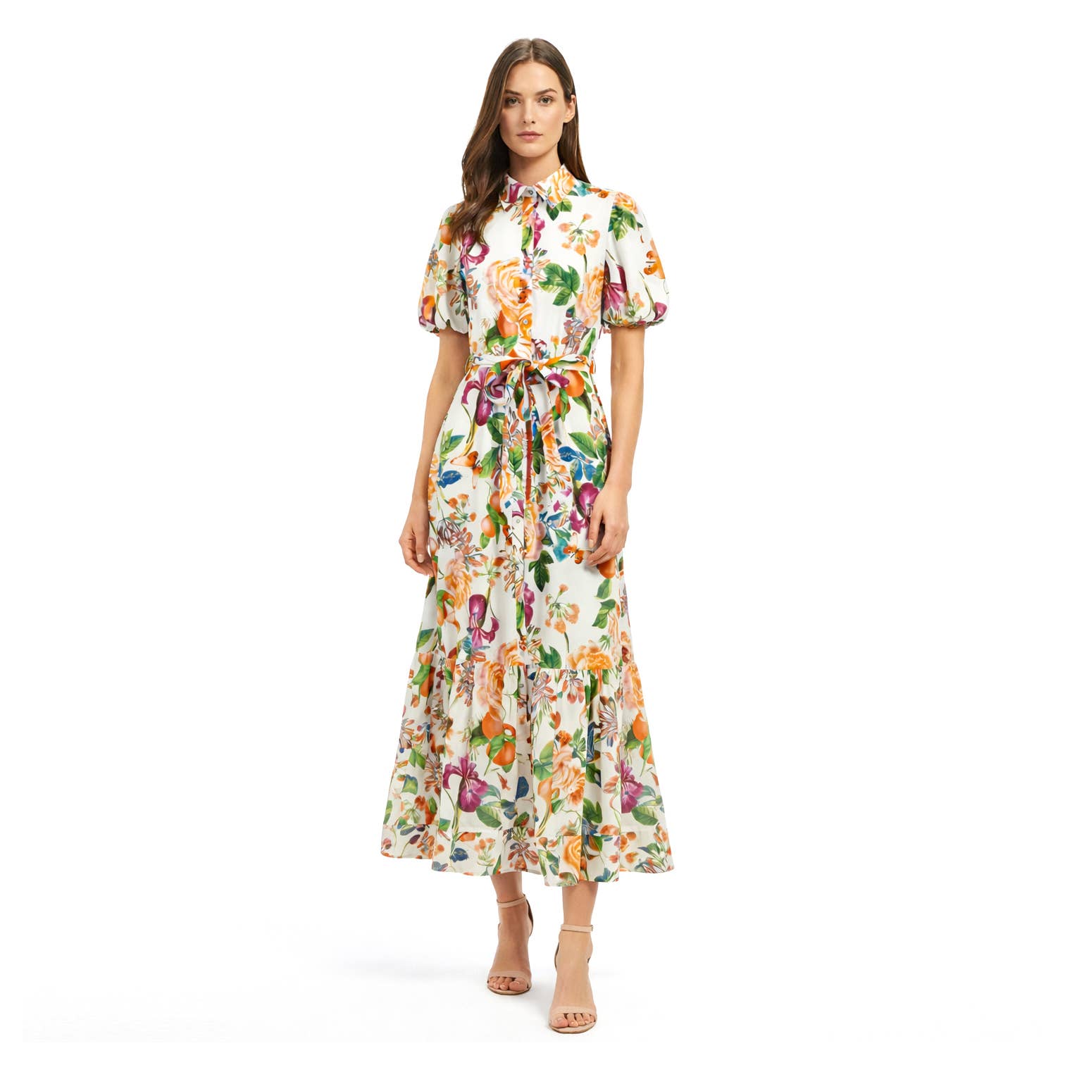 TANGERINE BLOOM Long Shirts Dress