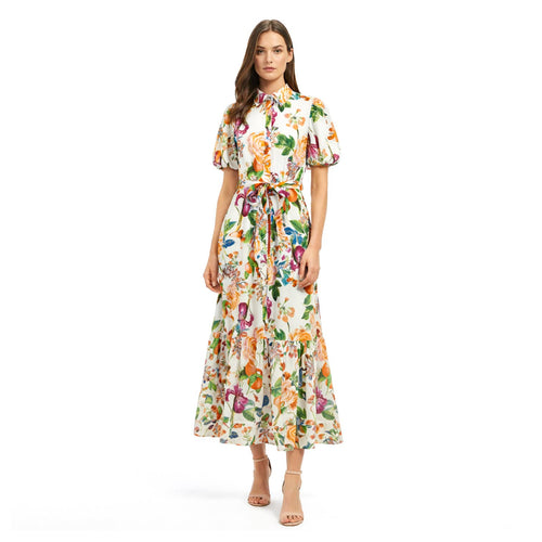 TANGERINE BLOOM Long Shirts Dress