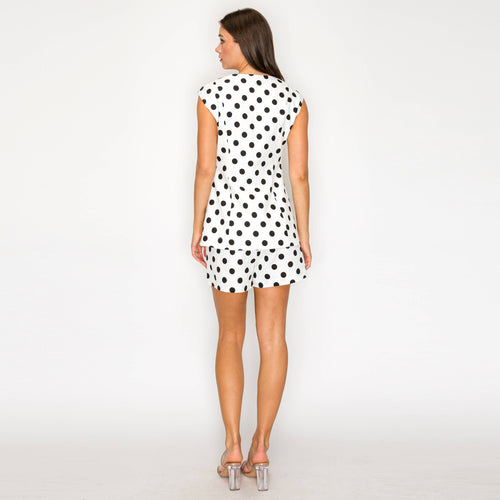 I LOVE POLKA DOTS White Skort