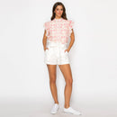 Pink Bellflower Print Blouse