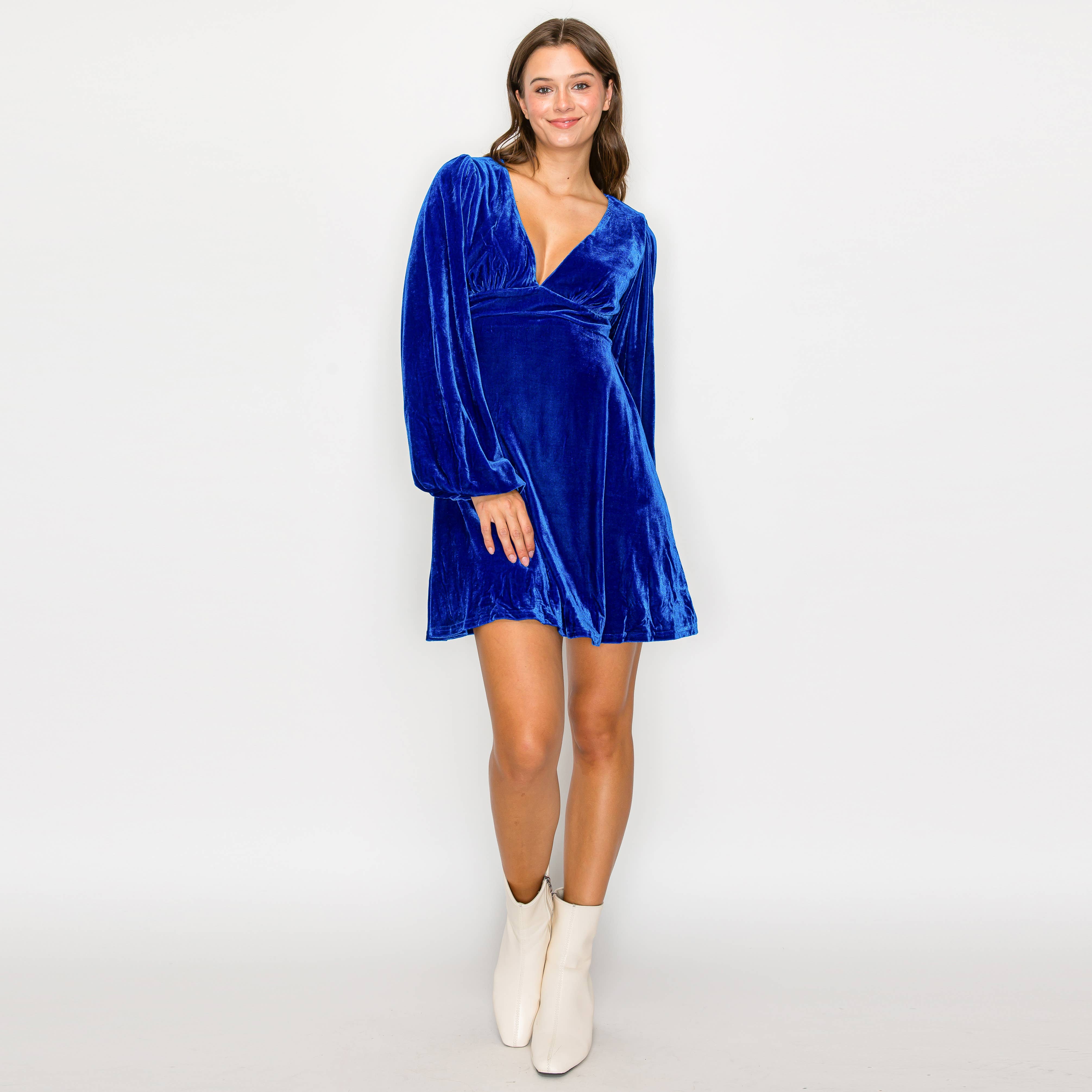 Elsa ice skating velvet mini dress