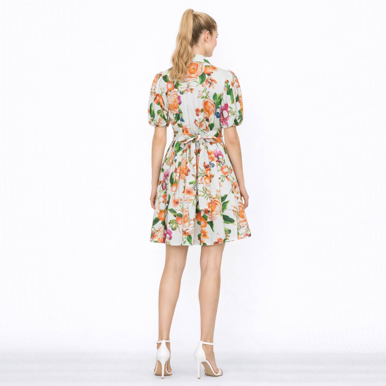 TANGERINE BLOOM Shirt Mini Dress