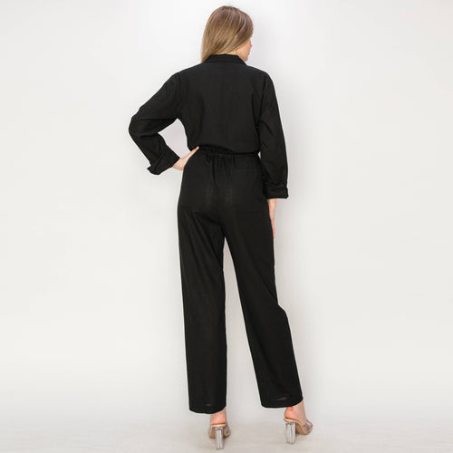 Linen worker jumpsuit