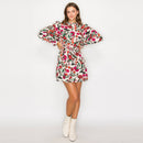 Jacobean Print Cotton Mini dress