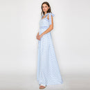 Dreamy Blue Stripe Maxi Dress with Shoulder Tie