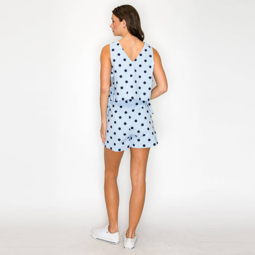 Sky Dot Side-Tie Top