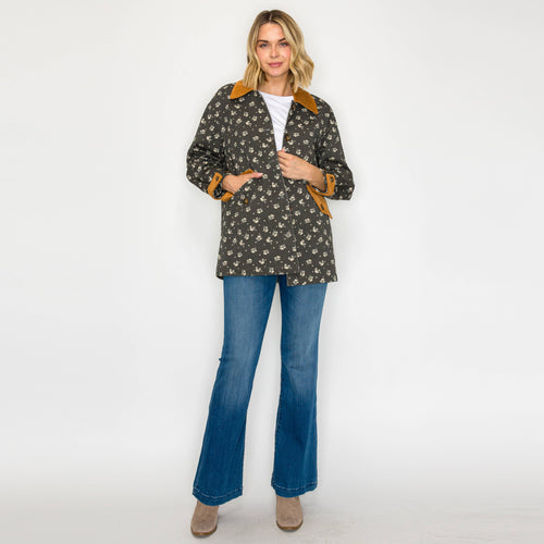 Meadow Stroll Floral Quilted Barn Jacket
