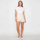 Linen Shorts with Bead Button