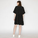 Linen print shirts mini dress