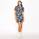 Toile jacquard pattern mini skirt