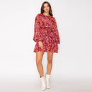 Gypsy Paisley Dramatic Sleeve Mini Dress
