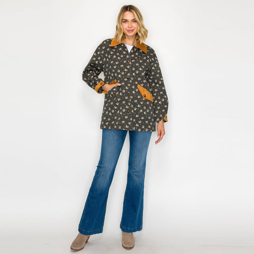 Meadow Stroll Floral Quilted Barn Jacket