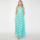 Mint Geo Lace Print Maxi Dress