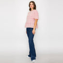 Rose pink with White Embroidery Lovely top