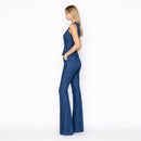 The Tailored Denim Peplum Top