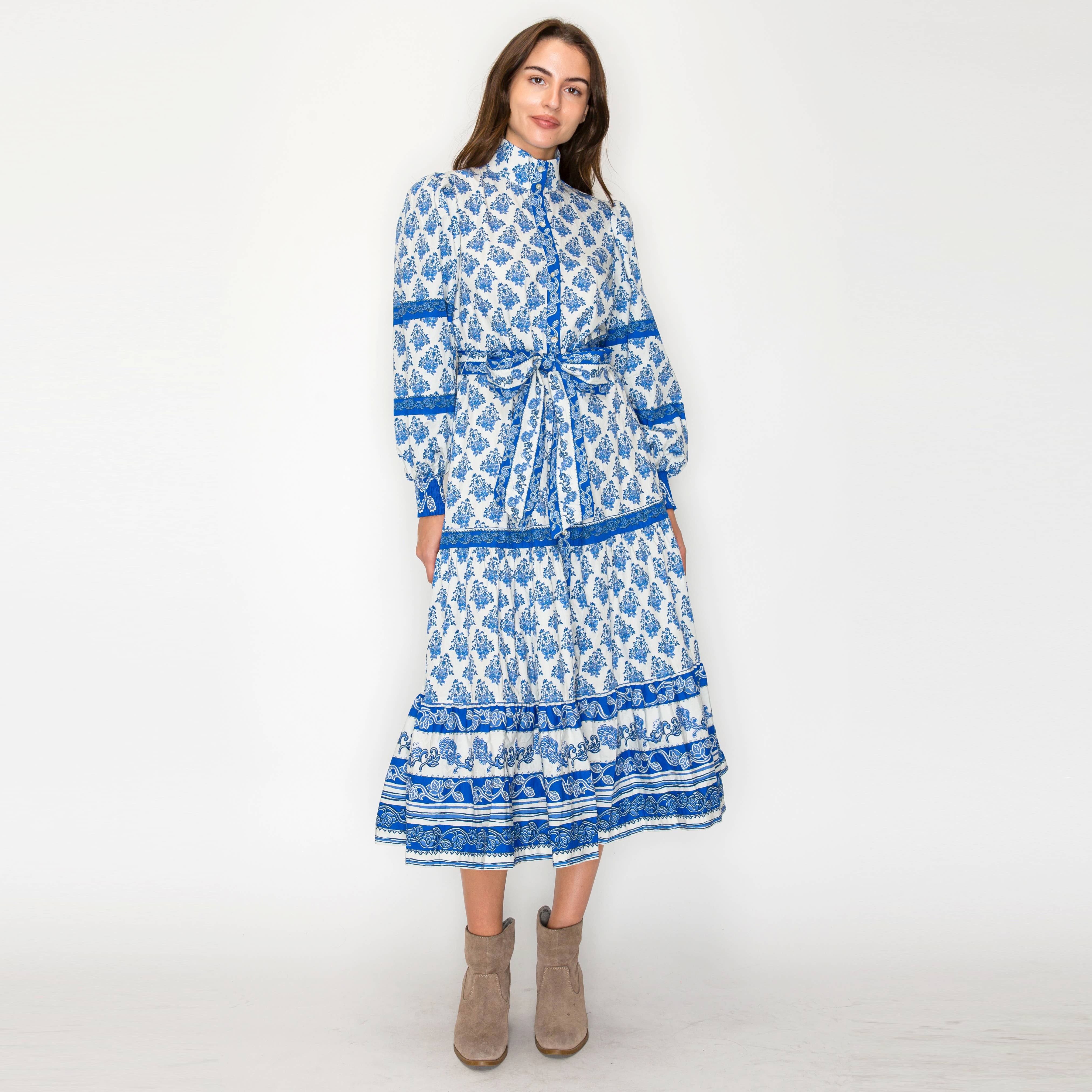 Azure Muse Midi Dress