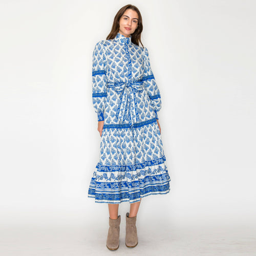 Azure Muse Midi Dress