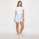 Ruffle Ruffle Stripe Skort - Blue & White Stripe