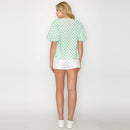 Green Daisy Embroidery Blouse