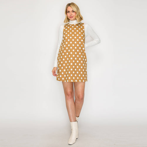 I LOVE POLKA DOTS Camel Mini Dress