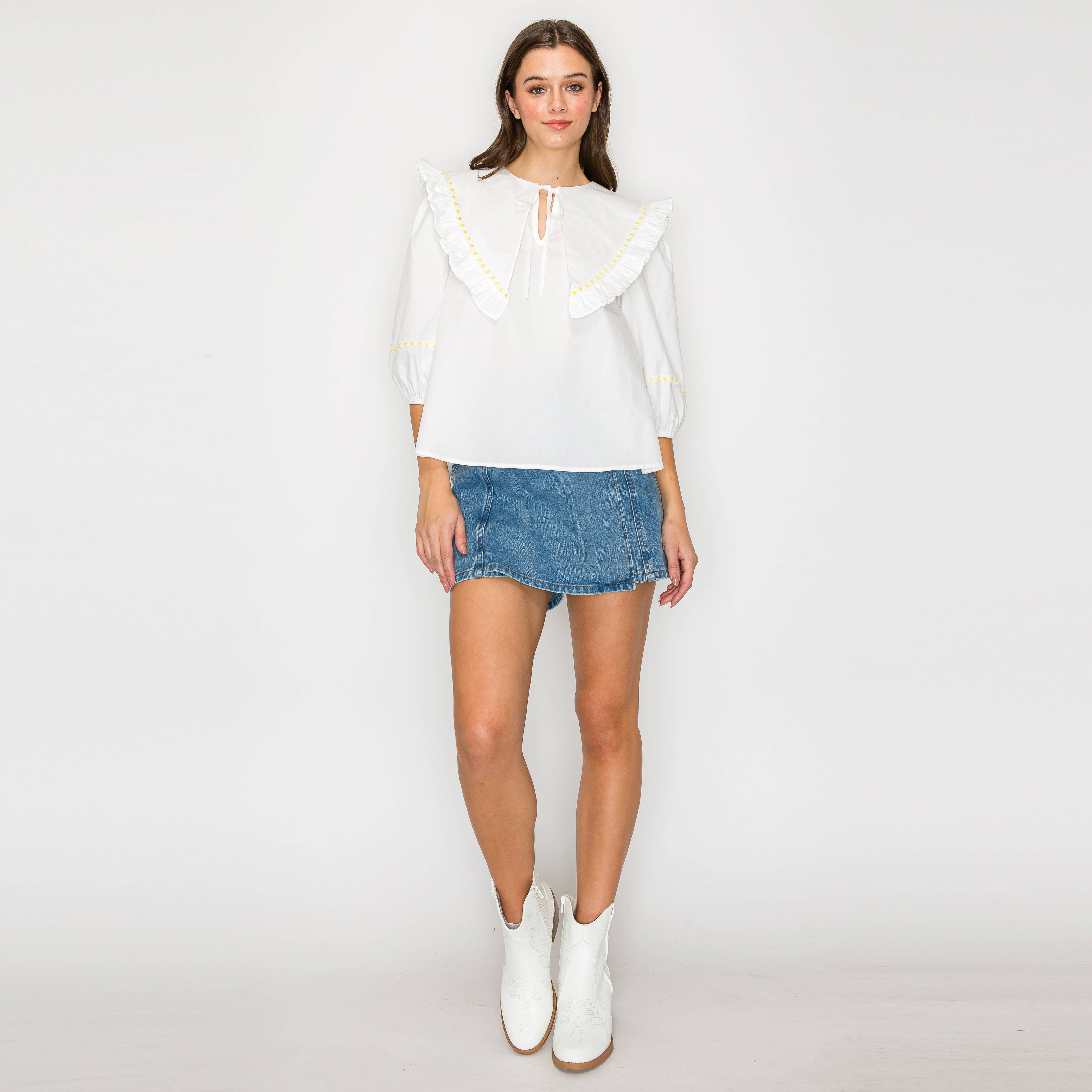 Washed Denim Skort