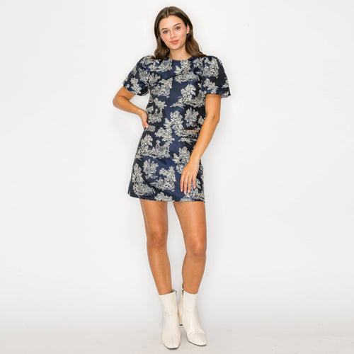Toile Jacquard pattern top