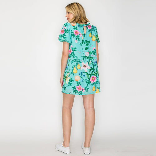 Summer Flower with Shell Shift Mini Dress