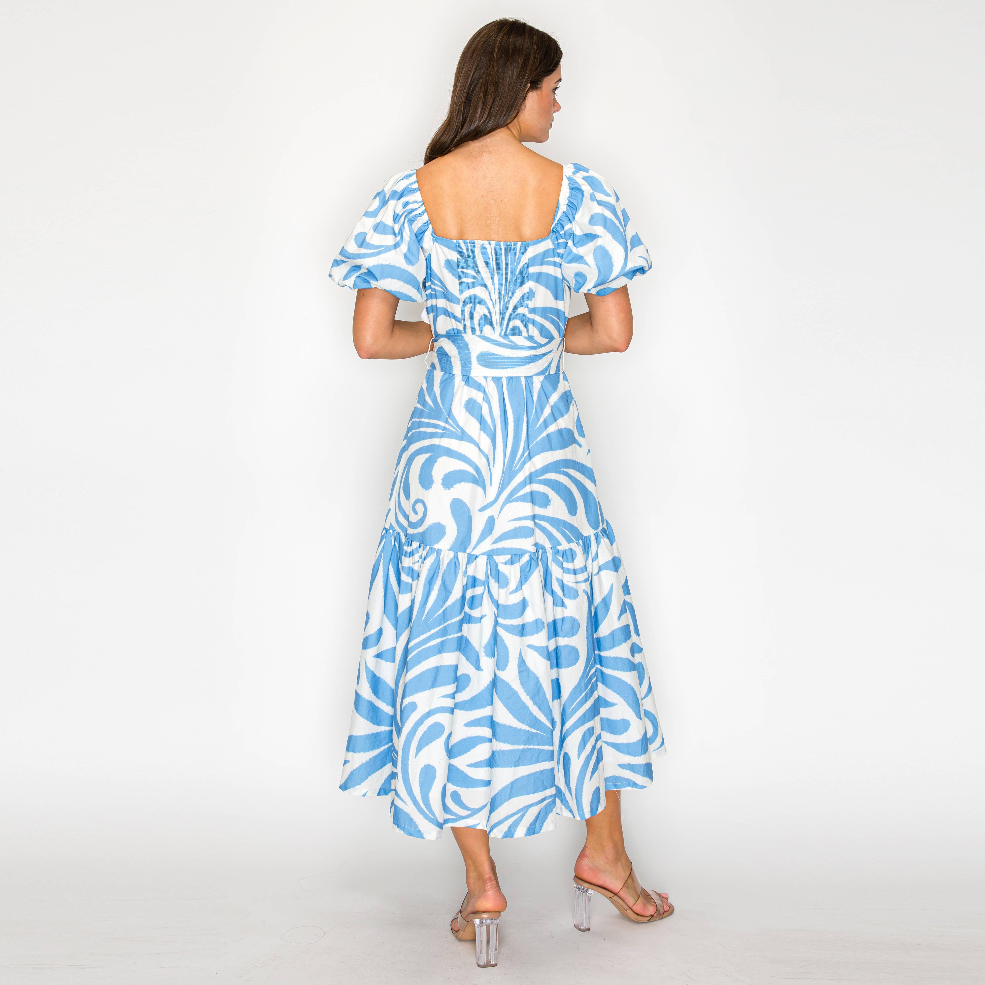 Santorini Swirl Midi Dress