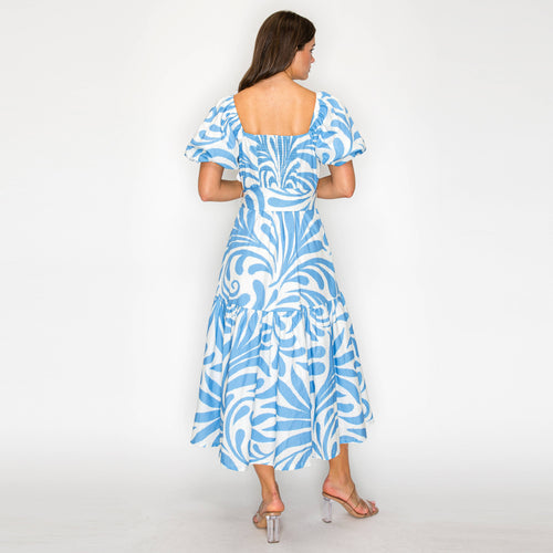 Santorini Swirl Midi Dress