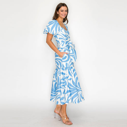 Santorini Swirl Midi Dress